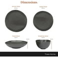thumbnail image 6 of 16 Piece Plates and Bowls Set | Everyday Stoneware Dinnerware in Black | Table Set for 4, 6 of 8