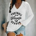 thumbnail image 2 of Womens Tops Football Is My Favorite Season Long Sleeve Shirt Football Lover V Neck Tee Comfortable Polyester Spandex Blend 5Xl Sweaters For Women, 2 of 5