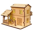 thumbnail image 2 of Hometravel Handmade Wooden Christmas Village, Light-Up Miniature House Craft Kit, DIY Holiday Village Decor with LED Illumination, 2 of 9