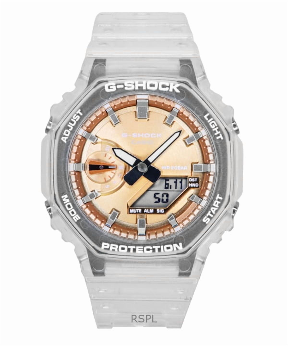 Casio G-Shock Analog Digital Resin Strap Orange Dial Quartz GA