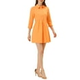 thumbnail image 4 of INSPIRE CHIC Robe-Chemise Mini Évasée Unie à Boutons devant à Manches 3/4 pour Junior, 4 of 4