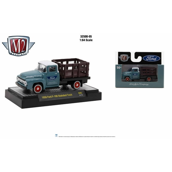 M2 Machines Autothentics Rel 95 1:64 1956 Ford F-100 Stakebed Truck