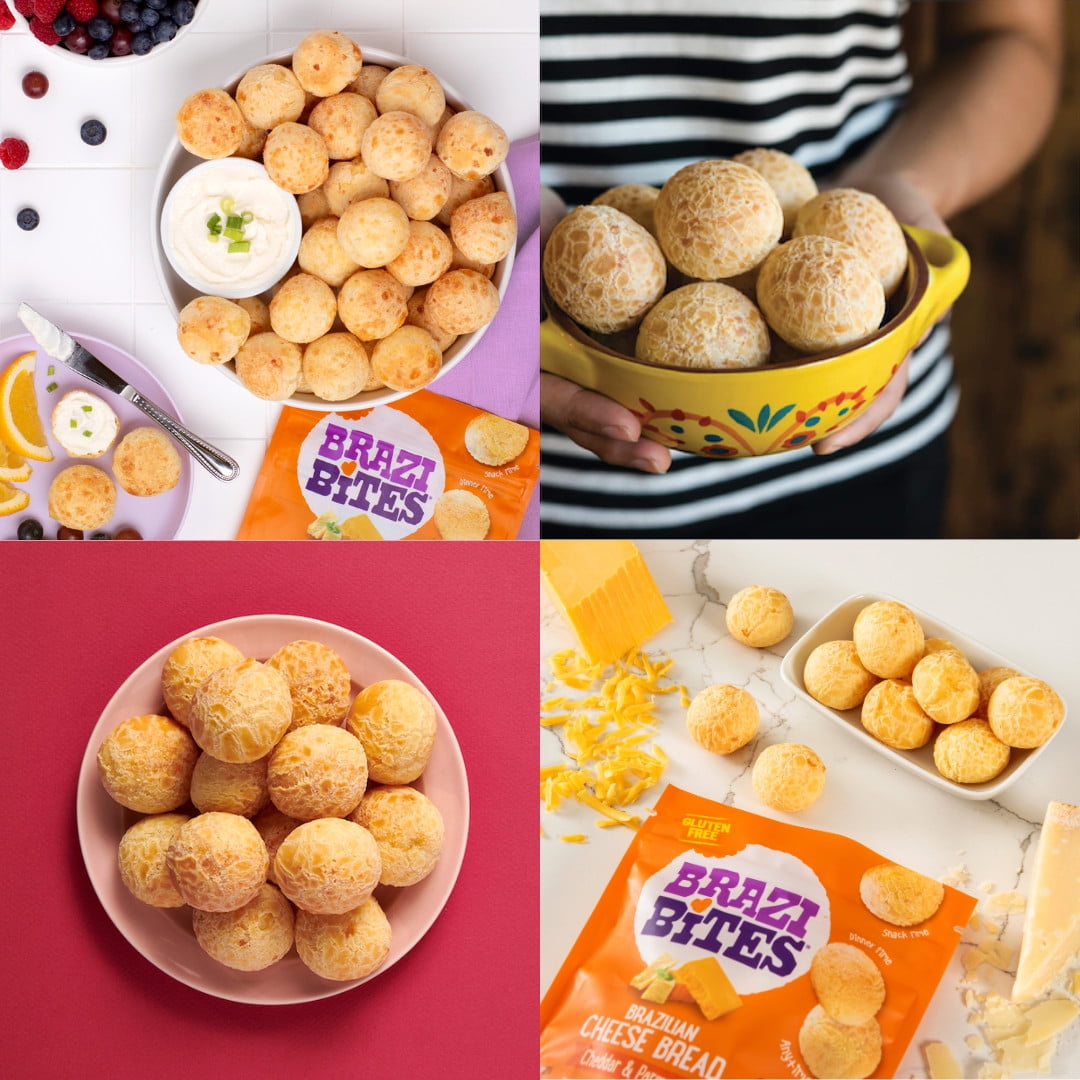Brazi Bites Cheddar and Parmesan Brazilian Cheese Bread, Frozen, Regular, 11.5 oz (330g)