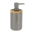 thumbnail image 7 of Modern Matte Gray Soap Dispenser with Natural Bamboo Accent - Polyresin Hand Lotion Pump, Contemporary Bathroom Accessory, 7 of 7