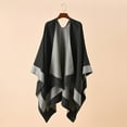thumbnail image 2 of WREESH Women's Lightweight Open Front Cardigan Shawl Wrap - Boho Printed Patchwork Knit Cape Sweater for Casual Layering ( Style), 2 of 4