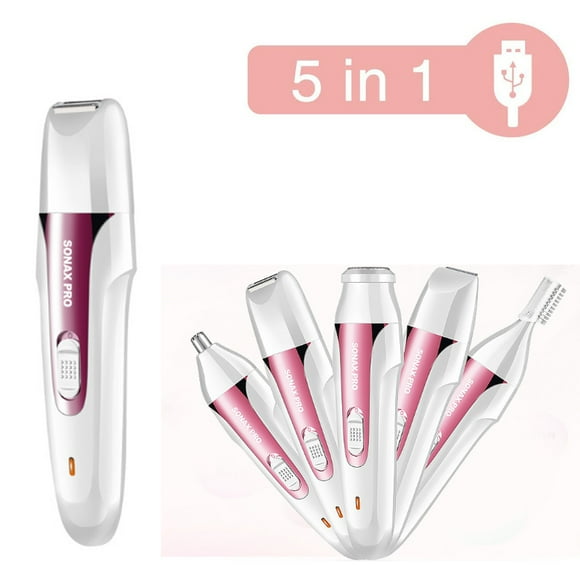 Epilator Women's Shaver Cordless Multifunctional 5 in 1, Wet and Dry, 5 Accessories for Effortless Use on Legs, Forearms and Bikini Zone Electric Shaver Ladies Hair Remover