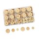 thumbnail image 3 of 150 botones de madera redondos decorativos, cierres de 4 agujeros (15 mm, 20 mm y 25 mm) para manualidades, bolsos, costura y ropa., 3 of 9