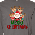 thumbnail image 4 of Inktastic Merry Christmas Santa Reindeer Long Sleeve T-Shirt, 4 of 5