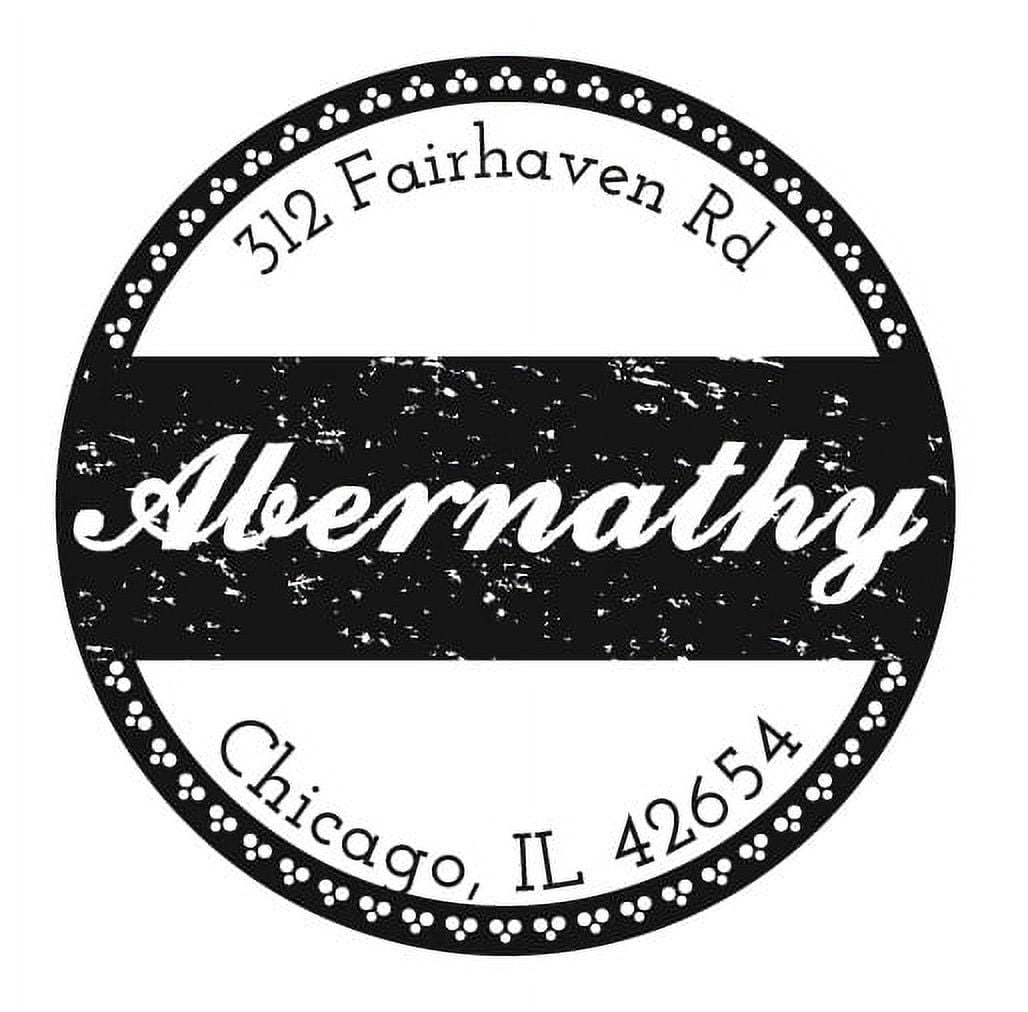 Personalized Round Self-Inking Rubber Stamp - The Abernathy