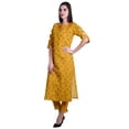 thumbnail image 3 of Moomaya Womens 2-Piece Cotton Printed Kurta With Pants Indian Ethnic Suit Dress, 3 of 7