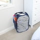 thumbnail image 2 of Cesto para la colada cuadrado desplegable de malla de lujo con bolsillo lateral y asas - Diseño plegable de tela - Hogar - (capacidad para 2 cargas) (14 x 23 pulgadas) azul marino Sincero Hogar, 2 of 5