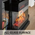 thumbnail image 7 of Merluxy 59in 3-Sided Glass Fireplace TV Stand for TVs up to 65", Black, 7 of 7