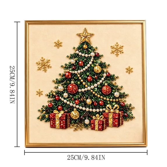 Homellea DIY Christmas Pearl Painting Kit with Frame, 9.84 Inch Santa Claus Bead Art Craft with Preprinted Canvas, Pearl Beads, Applicator Pen, Wax and Tray for Adult Beginners