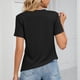 thumbnail image 4 of Fiudx Camisetas para Mujer Blusa Cómoda de Manga Corta Informal de Color Sólido para Mujer, 4 of 7