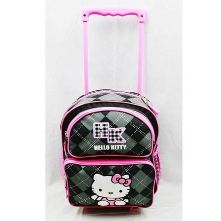 Small Rolling Backpack - - Black Checker New School Bag 82082
