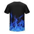 thumbnail image 3 of Ecqkame Casual T Shirts for Men Round Neck Short Sleeve Summer Top Digital Printing Fitness Sports T Shirt Blouse A-Blue M, 3 of 4