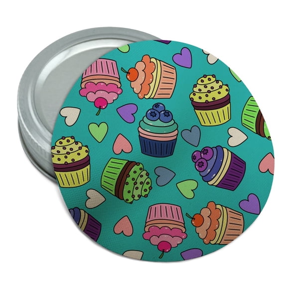 Colorful Cupcakes Pattern Round Rubber Non-Slip Jar Gripper Lid Opener