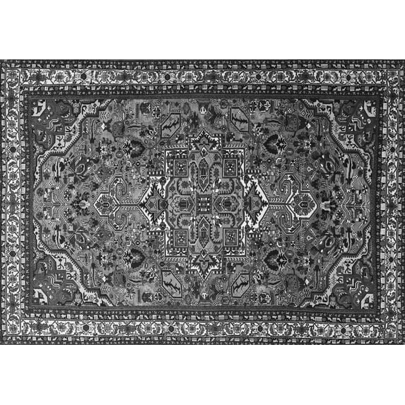 Ahgly Company Indoor Rectangle Medallion Gray Traditional Area Rugs, 8' x 12'