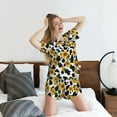 thumbnail image 5 of Rateoe Cute Cow Print Sunflower A for 2 Piece Short Sleeves Pajama Sets Casual Lounge Sleepwear Ladies Pjs Sets with Pocket-Medium, 5 of 6