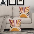 thumbnail image 4 of Boho Pillow Covers 18x18 Set of 2 Multicolor Bohemian Style Retro Abstract Sun Outdoor Throw Pillows Farmhouse Decorative Pillowcase Linen Square Cushion Cover for Home Couch Sofa Bed, 4 of 6