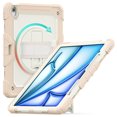 thumbnail image 2 of Case for iPad Air 13 Inch M3 2025 / M2 2024 12.9 inch (3rd/4th Gen) with Screen Protector, 360 Degree Rotating Kickstand Hand Strap Shockproof Cover with Shoulder Strap, Cream Rose Gold, 2 of 7