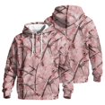 thumbnail image 4 of Dwelliawo Men's Loose Fit Camouflage Hooded Sweatshirt Breathable Casual Daily Pullover Top For Winter Pink 2xL, 4 of 5