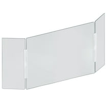 X-Large 62"wide x 30" high Clear Acrylic Tri Fold PLEXIGLASS Protective Shield, Sneeze Guard, Personal Barrier, adjustable heights for pass through on the bottom