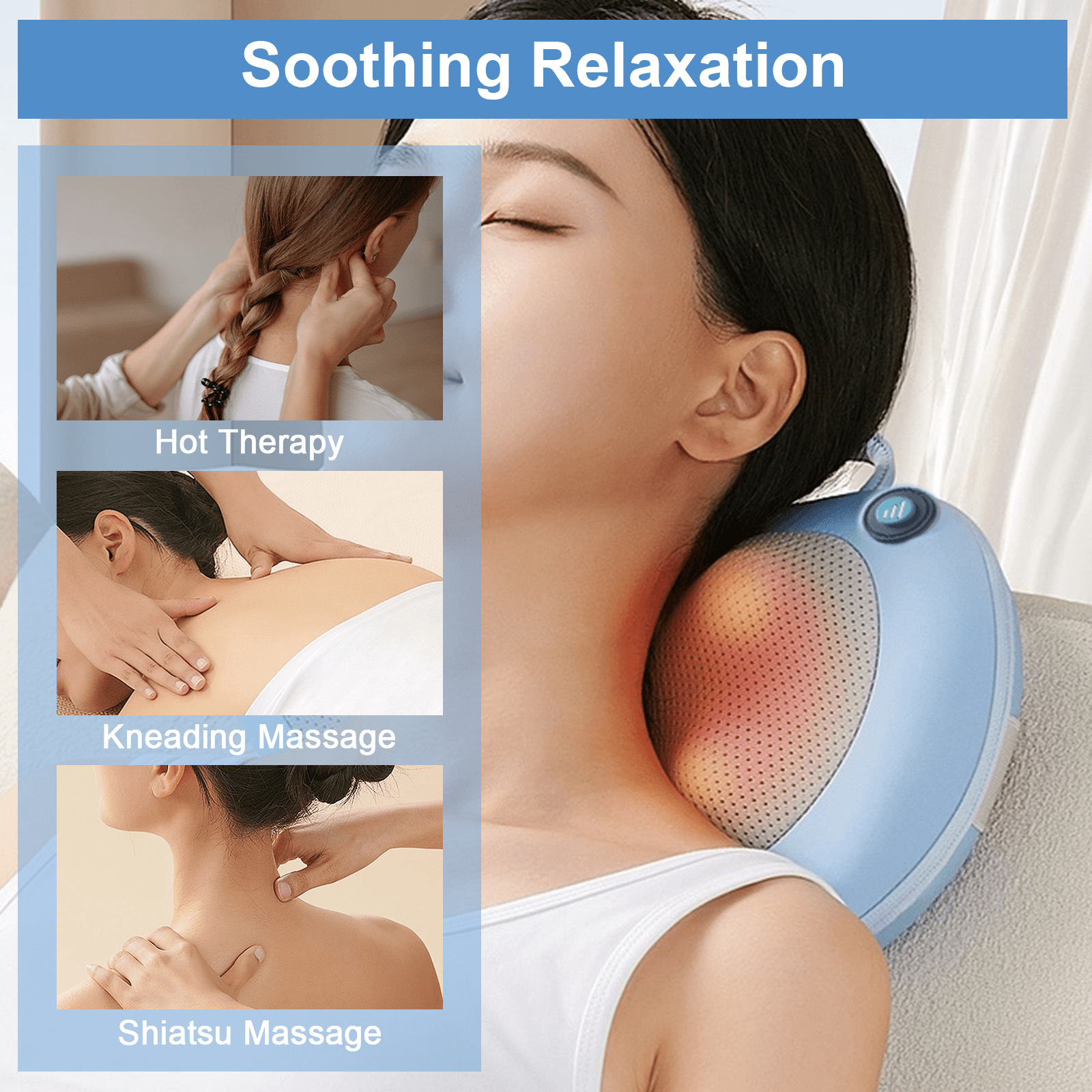 Ifgoooo Neck Massager,Back Massager with Heat,Shoulder Deep Tissue Massager,3D Deep Kneading Massage Pillow,Husband/Men Valentines Day Gifts for Her/Boyfriend/Him/Women