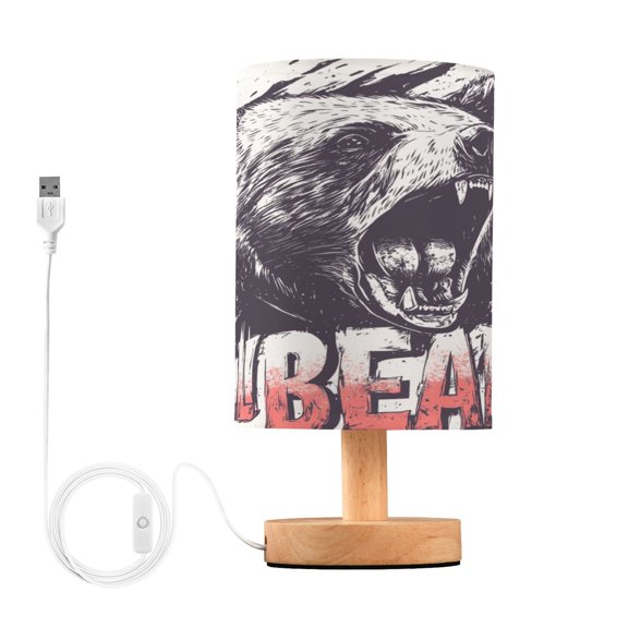 BZSMCE Lamp Modern Black Wild Bear Creative Patter Night Light