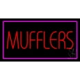 thumbnail image 1 of Mufflers Purple Rectangle LED Neon Sign 20 x 37 - inches, Clear Edge Cut Acrylic Backing, with Dimmer - Bright and Premium built indoor LED Neon Sign for automotive store, and mall., 1 of 7