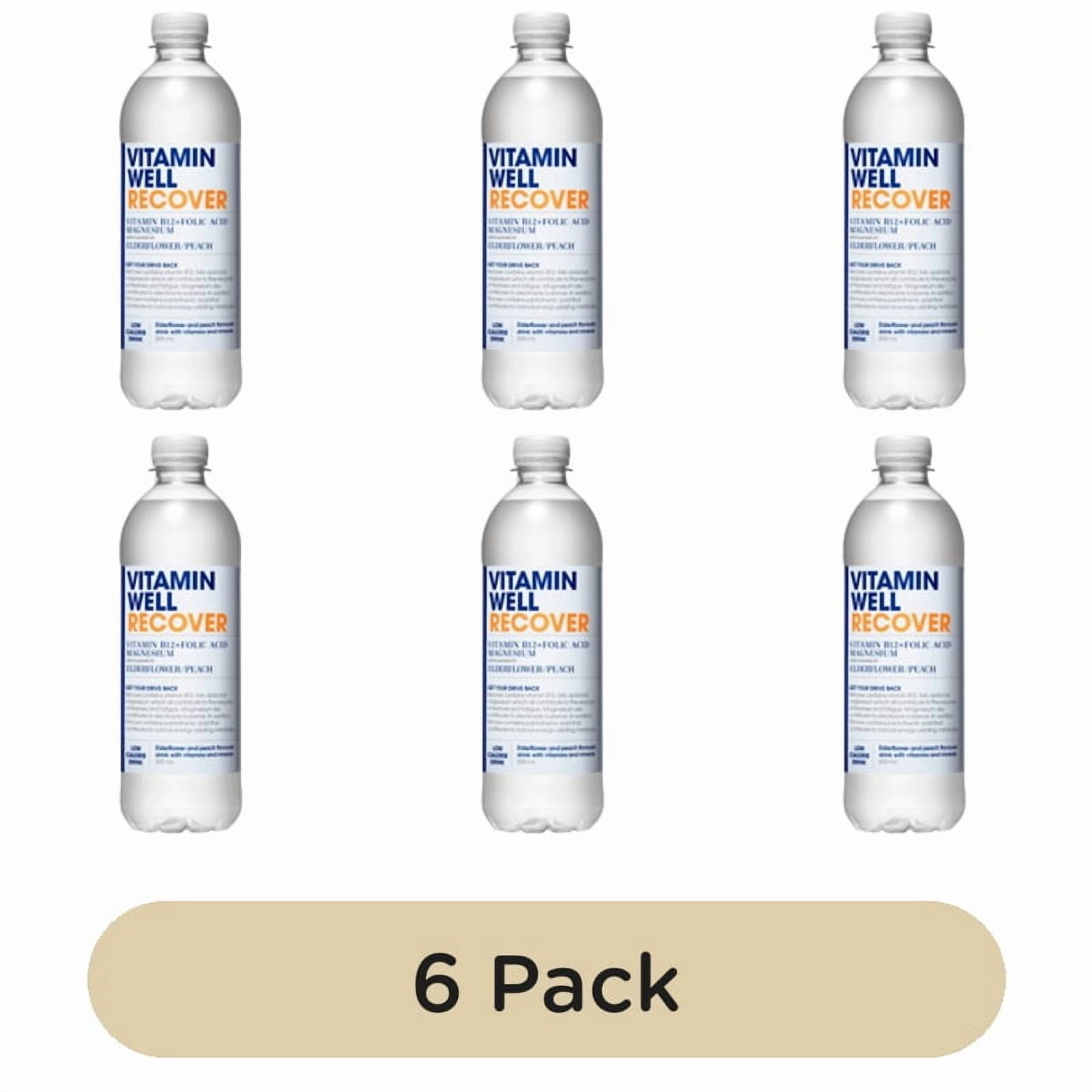 Vitamin Well Water Recover Elderflower & Peach 500ml, British Import (Pack of 6)