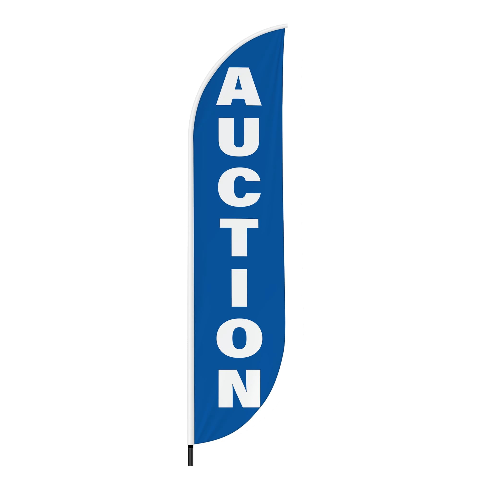 Auction Feather Flag(11.5feetX2.5feet) by DreamController | Outdoor Business Advertising Tall Flag | Weather-Resistant Knitted Swooper Flag | Made in USA | HD Print(Flag Only)