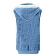 thumbnail image 4 of Jalioing Hooded Fleece Vests for Women Double-Faced Velvet Drawstring Full-Zipper Casual Sleeveless Jackets (XX-Large, Blue), 4 of 5
