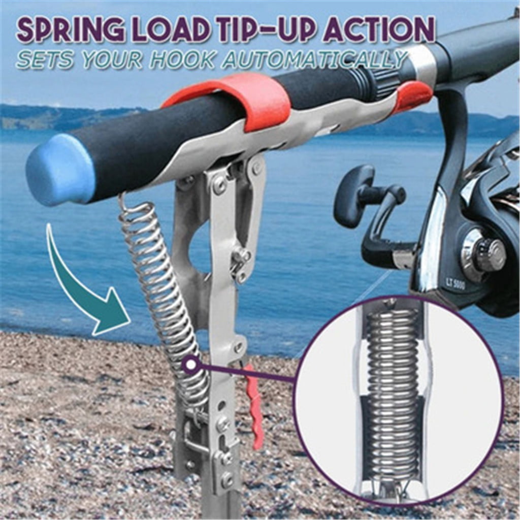 YOHOME Stainless Fishing Rod Holder Rack Automatic Tip Up Hook Setter Double
