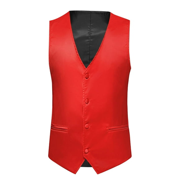 Costumes for Men Solid Fashion Have Pockets Breasted Stage Costume Vest Tops Blouse Vest for Men