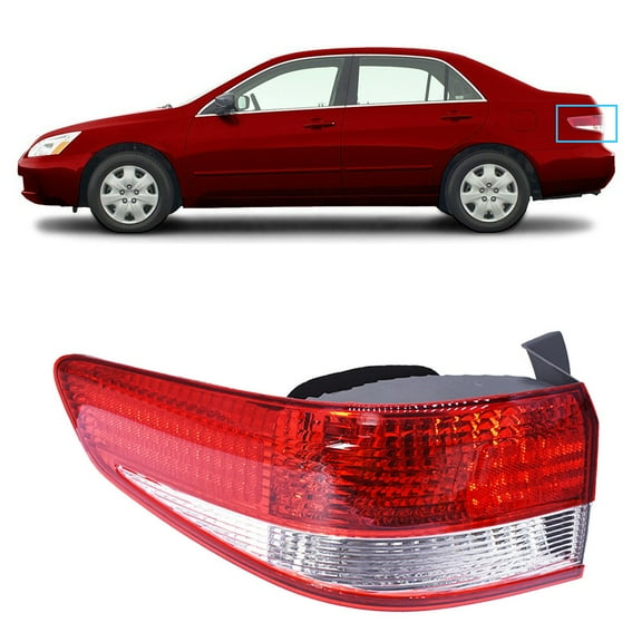waltyotur Red Left Driver Side Tail Light Outer Lamp For 2003 2004 Honda Accord Sedan US