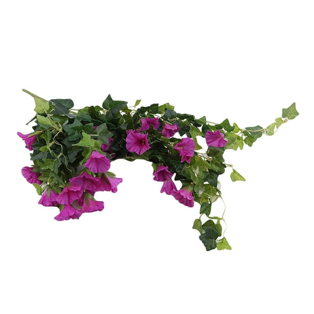 Ramos de flores artificiales. Campanillas. Flores descoloridas. Flores de exterior. Petunias. Flores de exterior realistas.