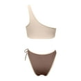 thumbnail image 5 of Afdoent Womens Bikini Sets Women's High Waist Bikini Two Piece Set Color Block One Shoulder Tie Bikini Push Up Swimsuit 2026 Retro Swimsuit, 5 of 5