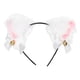 thumbnail image 1 of Diadema con orejas de gato esponjosas, linda banda para el pelo de felpa con campana para fiesta de disfraces de Halloween, color blanco, 1 of 14