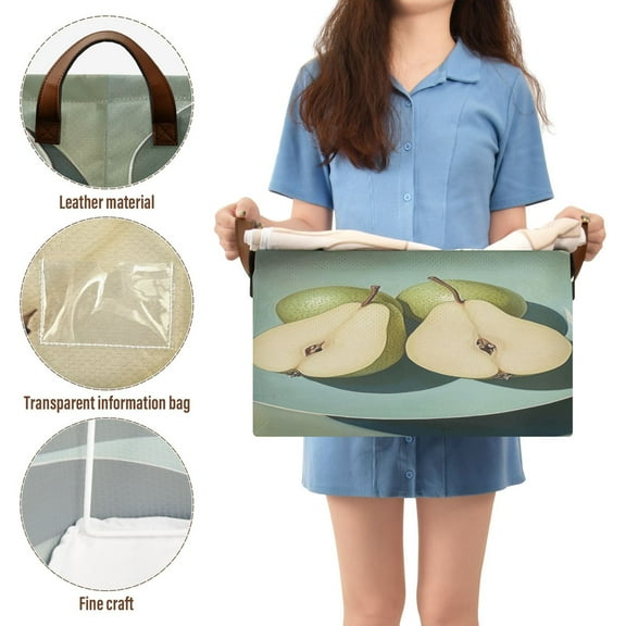 BZSMCE Collapsible Fabric Cube Storage Bins Pear Painting Design Pattern Storage Box