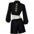 thumbnail image 4 of Women's Stylish Tokyo Revengers Streetwear Set Manjiro Sano Costume Women's Top and Short Pants Suit Mikey Uniform Outfit, 4 of 10
