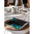 thumbnail image 6 of Teal Blue Rose Cloth Napkins Set of 6 Reusable Dinner Napkins, Vintage Abstract Garden Flower Floral Black Cocktail Napkin Washable Table Napkins for Wedding/Holiday Party/Baby Shower 20"x20", 6 of 7
