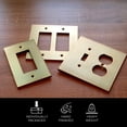 thumbnail image 5 of Rio Salto Forge Collection Brushed Brass Gold Rocker Light Switch Cover Plate  8 Pack Multipack, Single Gang, 5" x 3.13" Midsize Heavy-Gauge Metal Decorative Wall Plates Luxury Upgrade, 5 of 9