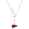 thumbnail image 1 of Delight Jewelry Acrylic 3/4" Maroon Megaphone Silver tone Elegant Infinity Lariat Necklace, 1 of 4