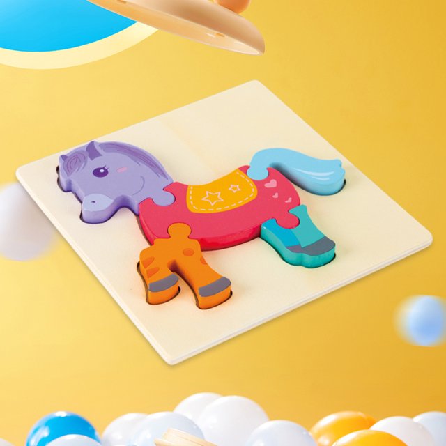 Rompecabezas de animales Desarrollo cognitivo de dibujos animados para niños pequeños de 1, 2 y 3 años