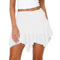 thumbnail image 2 of Kedxroy Womens Mini Skirt Y2k Fairy Asymmetrical Flowy High Waisted Trendy Pleated Sexy Festival Skorts Skirts(White,S), 2 of 5