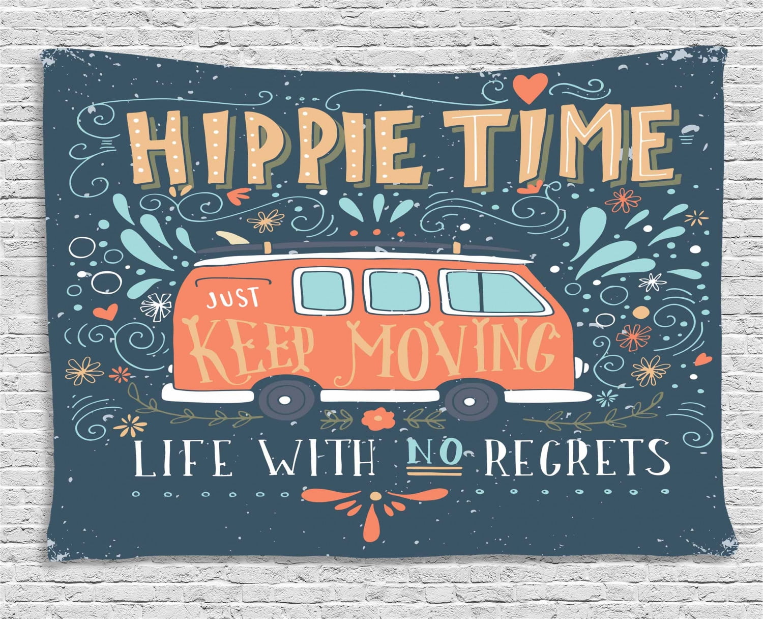 Hippie Decor Tapestry Hippie Motivational Inspiring Quote With