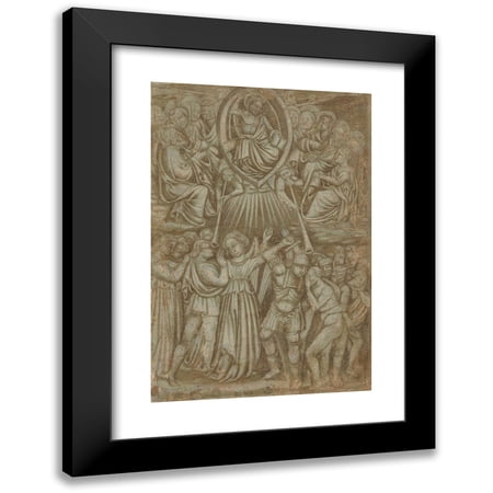 Circle of Ottaviano Nelli 11x14 Black Modern Framed Museum Art Print Titled - The Last Judgment Early (15th Century)