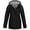 Black, variant on Women's Waterproof Snow Ski Jacket Long Sieeve Zipper & Button Solid Color Warm Winter Coat Jacket Hiking Jacket With Pockets