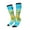 2 Black-1, variant on Women Crew Soft Moisture-wicking Socks World Map With Animals Landmarks Pattern Design Cotton Socks, One Size fit All